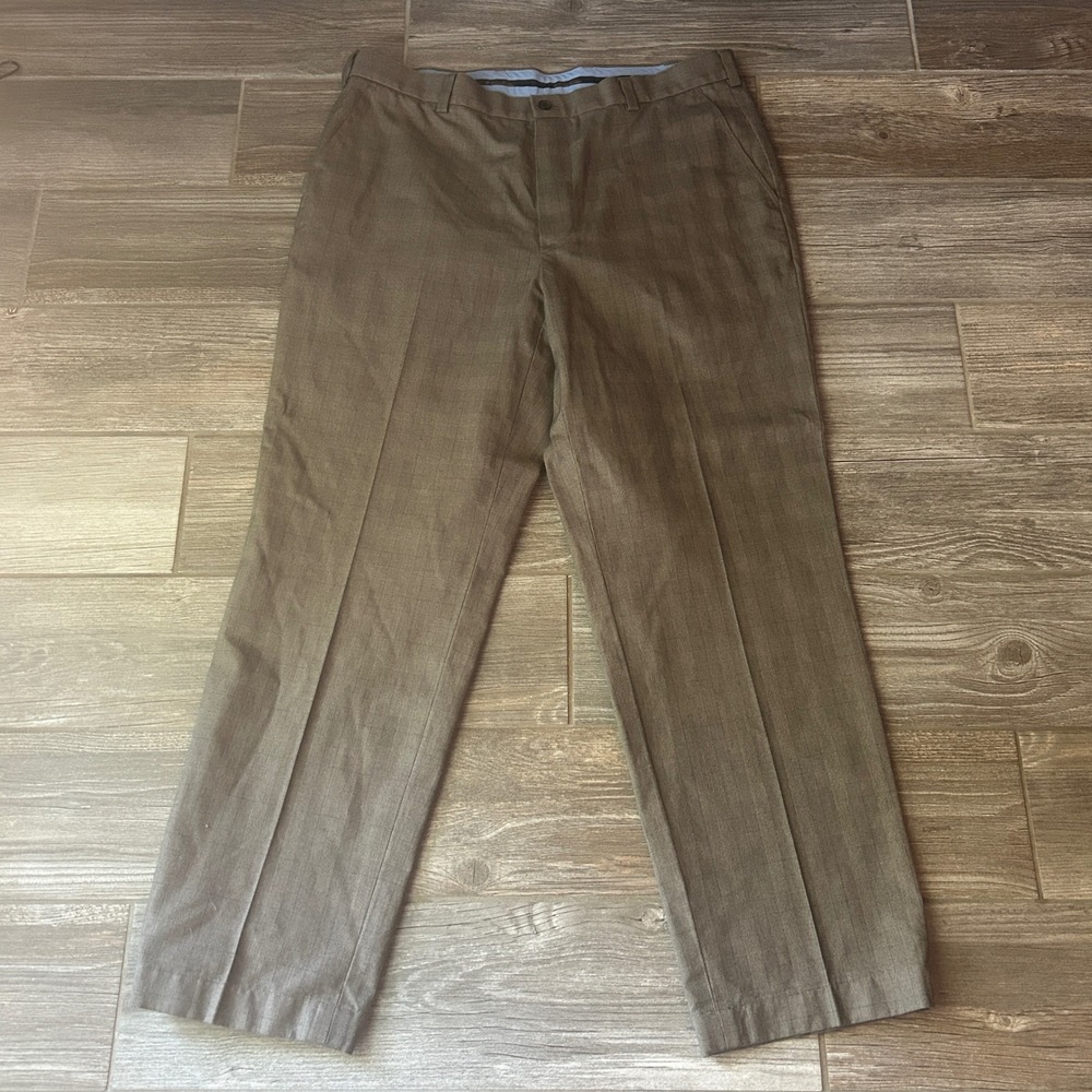 VTG Brooks Brothers Clark Advantage Chino Mens 37x30 Brown Plaid Cotton Pants